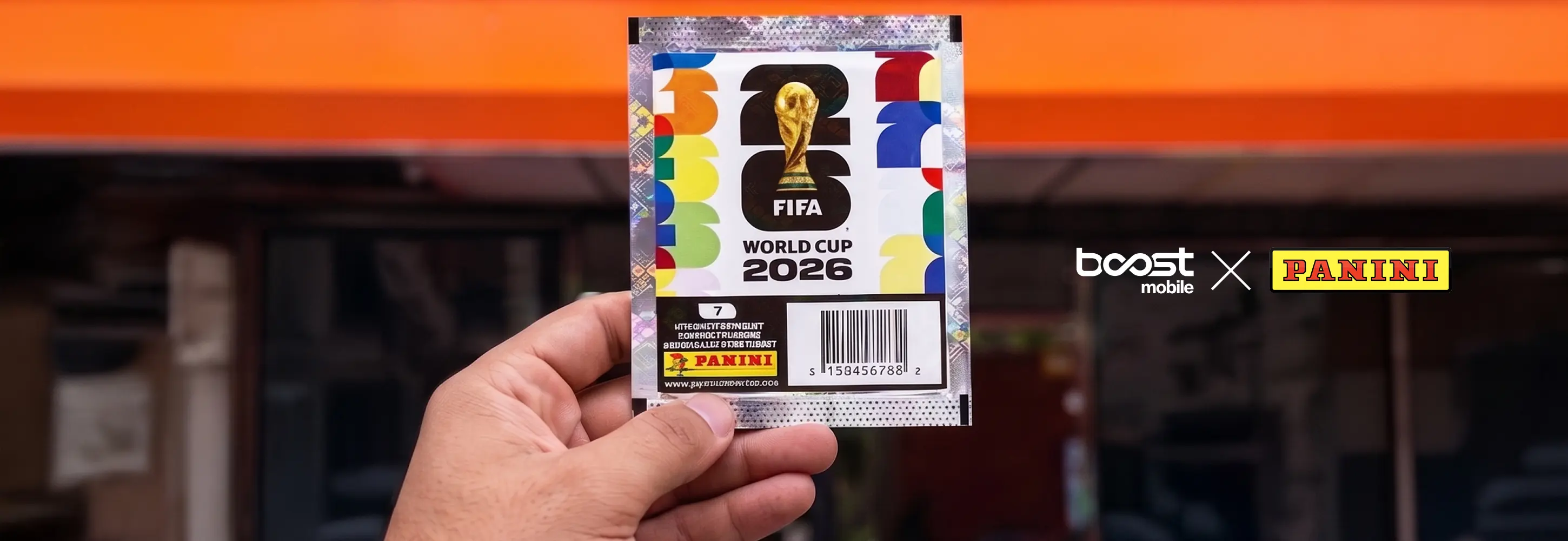 Boost Mobile storefront with FIFA World Cup 2026 Panini sticker packs