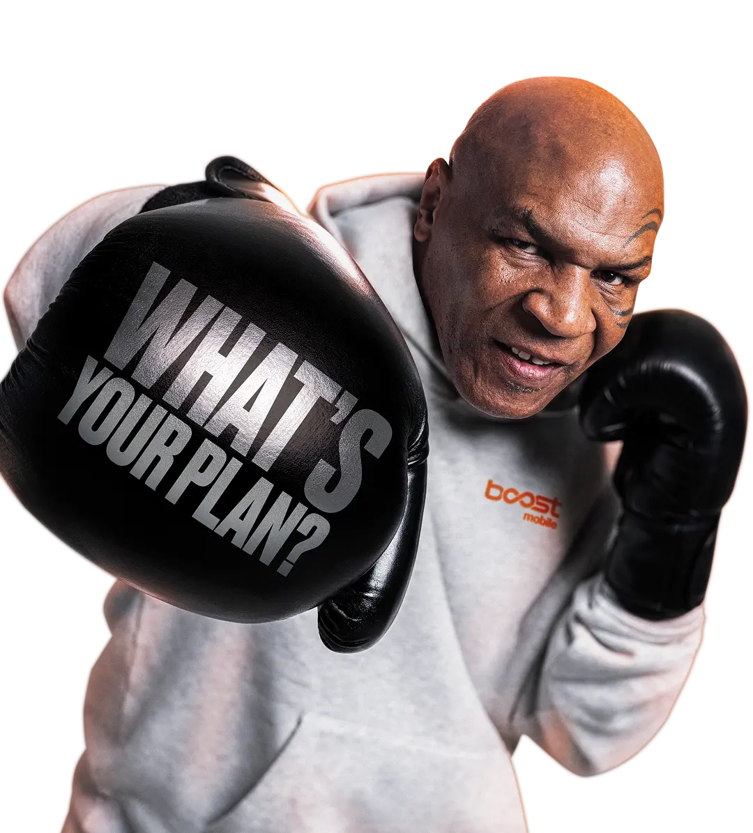 Mike Tyson in boxing gloves asking What's your plan?